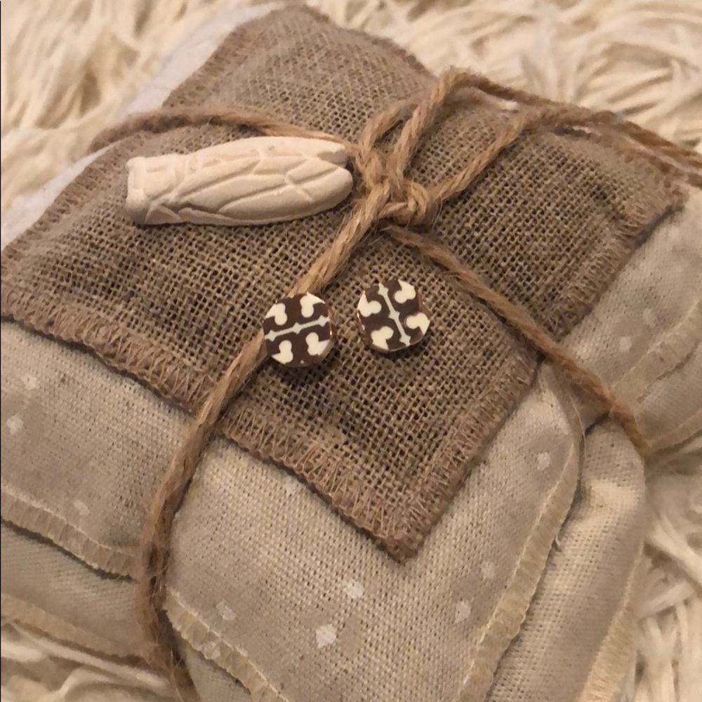 Tory Burch Logo Stud Earrings